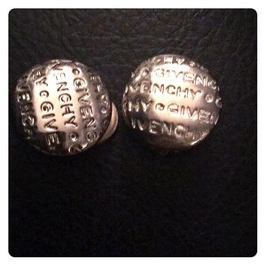 Round silver Givenchy clip earrings